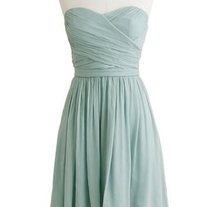 J. Crew silk chiffon dusty shale dress.